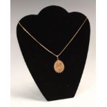 A Victorian shield back half sovereign, mounted in 9ct gold as a pendant with 9ct gold necklace