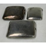 A silver cigarette case, Chester 1917; another, gilded interior, Chester 1908; another, Chester