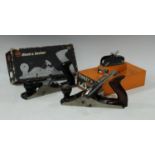 Carpentry Tools - a Stanley woodworking plane, no 4, boxed; another Stanley plane, no 75, boxed; a