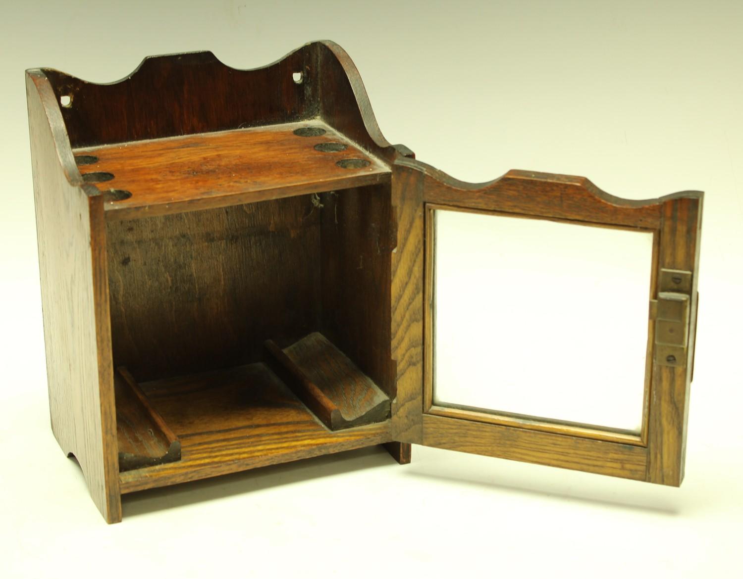 An Edwardian oak smoking room cabinet, c.1905 - Image 2 of 2