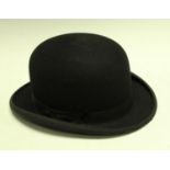 A bowler hat, Fur Felt Hat, Made in England, to fit 20cm x 16cm
