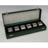 A set of six silver napkin rings, of plain design, Sheffield 2000, cased