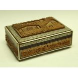 An Indian sandalwood and sadeli marquetry box