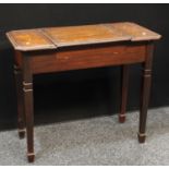 An Edwardian mahogany writing desk, hinged section to centre, c.1905