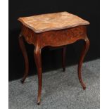 A 19th century French kingwood, rosewood and marquetry shaped serpentine combination dressing and