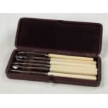 Medical Interest - a set of 19th century dental or surgical instruments, morroco case