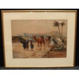 Henry Stanton Lynton (fl.1886-1900) Arabian Camp signed, dated 1889, watercolour, 36.5cm x 51.5cm