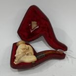 A 19th century meerschaum pipe, with silver mount