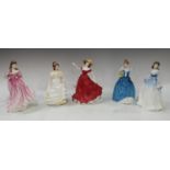 Royal Doulton Ladies - Helen, HN3601, Lydia, HN4211, Lauren, HN3975, Charlotte, HN4092 and Angela,