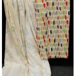 Textiles - a large pair of Laura Ashley vintage curtains, MCMXCV; another pair, abstract design