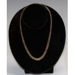 A 14ct gold fancy link necklace, marked 585, 25.6g