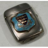 A Victorian vesta, with enamel Yarmouth armorial