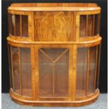 A early 20th century walnut display/drinks cabinet.119.5cm high.