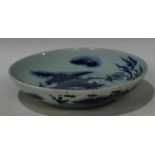 An 18th century blue and white Chinese dragon bowl, a/f