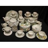 A Portmeirion Botanic Garden pattern dinner and tea service, including coffee pot, vegetable dish