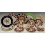 A set of four Royal Crown Derby Imari 2451 pattern side plates, another similar fluted and a pair of