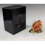 A Royal Crown Derby paperweight, The Wyvern Winged Dragon, limited edition, 560/2,000, gold