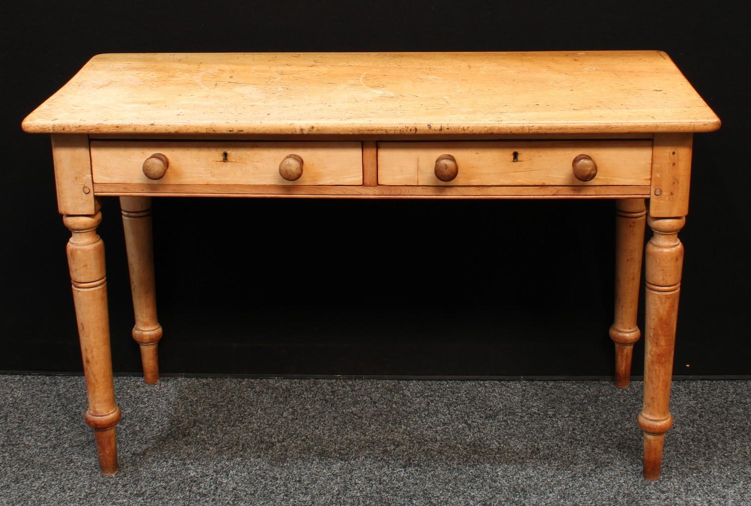 A Country House serving table, rounded rectangular top above a pair of frieze drawers, 122cm wide - Image 2 of 3