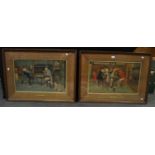 After Cecil Aldin, Mated & Revoked coloured chromolithographs, 60 x 37cms, oak mount & frames (2)