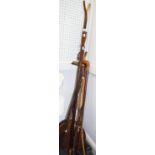 Walking sticks - six examples including an English Hazel thumbstick; various Hedgerow sticks; a 19th
