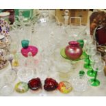 Glassware - Stuart crystal vase; Webb Corbett, others; various paperweights; coloured glass;