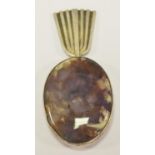 A Georg Jensen agate pendant pattern 152 stamped sterling Denmark