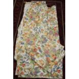 Textiles - a large pair of Sanderson vintage linen curtains, Salad Days; another pair similar