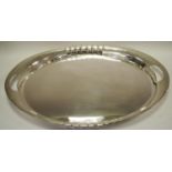 An early 20th century large silver two handled tray, rubbed marks