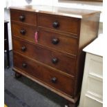 A Victorian mahogany chest of two short drawers over three graduated long.