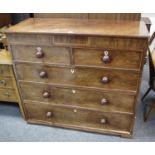 A Victorian mahogany chest of drawers, secret drawer over two short and three long. 107cm high x