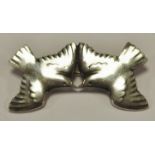 A Georg Jensen type bar brooch, love birds, stamped Sterling Denmark 316. 8.4g