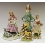 A Capodimonte including a figural group of a Mother & Child, stamped & signed Fiorenzo Meneghetti,