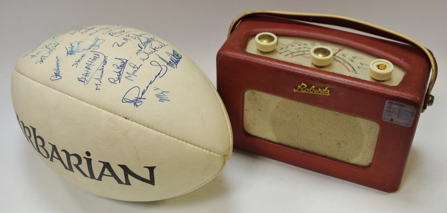 Autographs - a Gilbert Barbarian rugby ball signed by approximately 43 players including Rory Underw