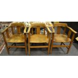 Three 1920/30's oak chairs