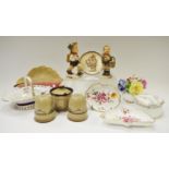 Decorative ceramics - Goebels boy with rucksack; boy with basket; girl on a branch trinket; Royal
