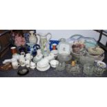 Decorative Ceramics & Glass - Myott red and white cabinet plates; moulded glass; decorative