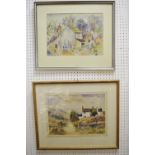 Vera Waddington, pair, Towards Yateholme Reservoir, Holmbridge and Harewood Cottages, 27cm x 36cm (