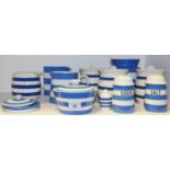 Cornishware - jars, dishes, etc; various factories including T. G. Green; Green & Co; Gresley, etc