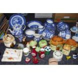 Decorative ceramics - a Beswick otter; a Beswick Beneagles miniature Badger flask; Cottage ware;