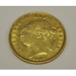 A Victorian half sovereign, 1885