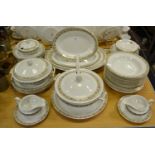A Johnson Brothers dinner service including tureens, graduated meat plates, dinner plates, dessert