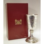 A silver Hereford Elizabethan chalice, limited edition, Garrard and Co, Limited, 782/1300, boxed.