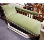 An Arts & Crafts oak chaise