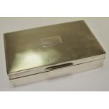 A cedar wood lined silver cigarette box, Birmingham 1962