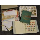 A schoolboy stamp album; others; loose stamps, franked British and round the world