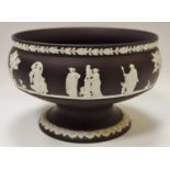 A Wedgwood black jasperware pedestal bowl