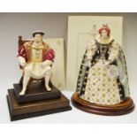A Wedgwood figure of Henry VIII, limited edition 1720 of 4,500, plinth base certificate; A Royal