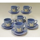 Six Wedgwood jasperware coffee cans & saucers