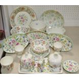 Minton Haddon Hall pattern ceramics and Vanessa bowl including bowls, vase, pot and cover, etc