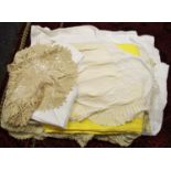 Linen & lace including lace table cloths, table mats; embroidered table cloths & serviettes etc
